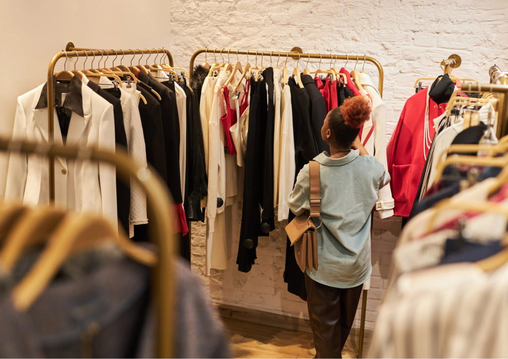 femme qui recherche des vêtements